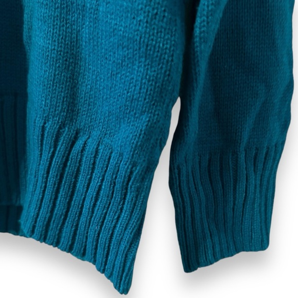 Vintage 80s Jenny Blue Knit Acrylic Cardigan Sweater Women's Size Medium Retro - Picture 14 of 16